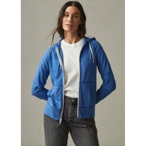 NEW American Giant Womens Medium Blue Lightweight Full Zip Essential Blue Jacket